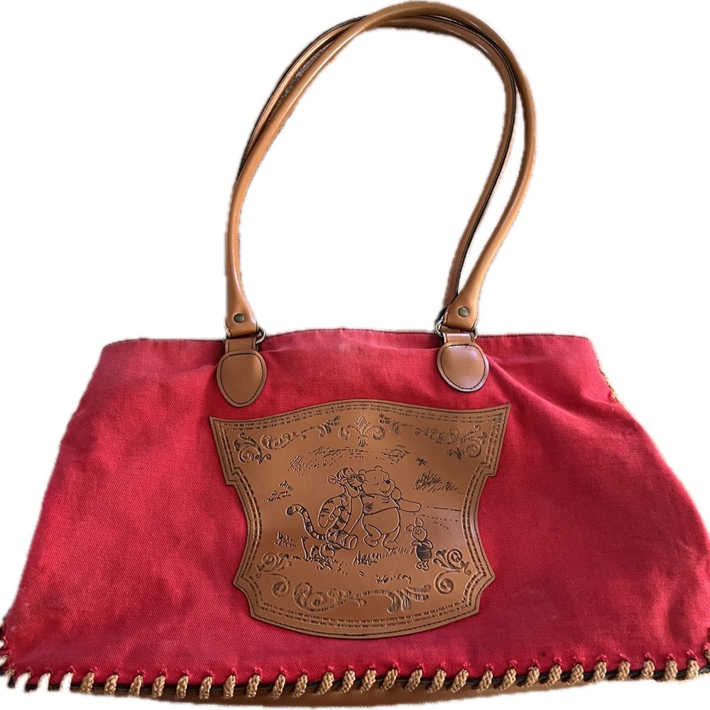 Red and Tan Tote Bag